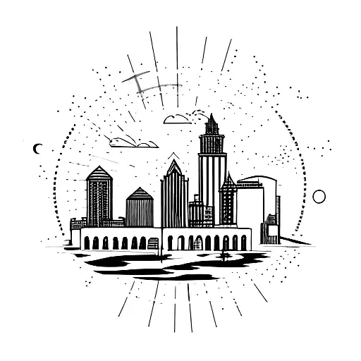 Tampa Skyline Buildings In A Line