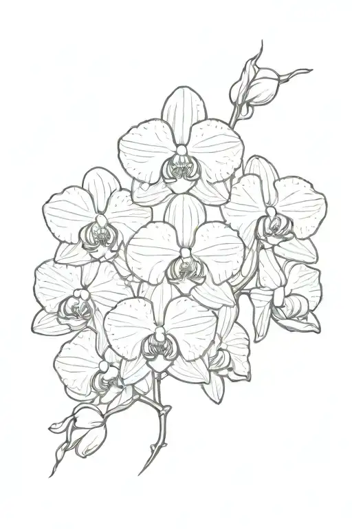 Orchid Simple Outline