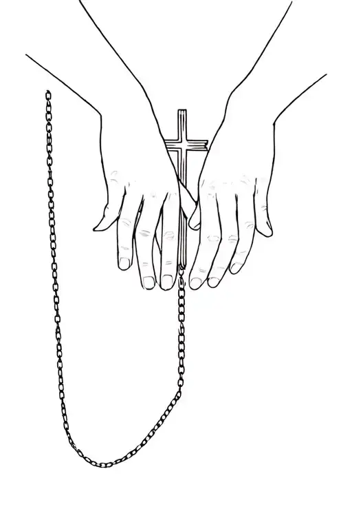 Hands With A Cross Chain