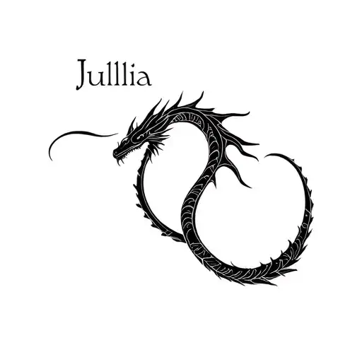Jullia Written In A Sigil Dragon One Line