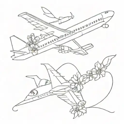 Airplane With Flowers Intertwined