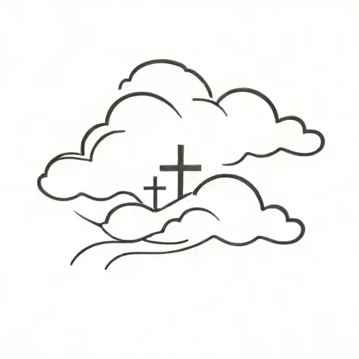 Cloud And Cross Simple