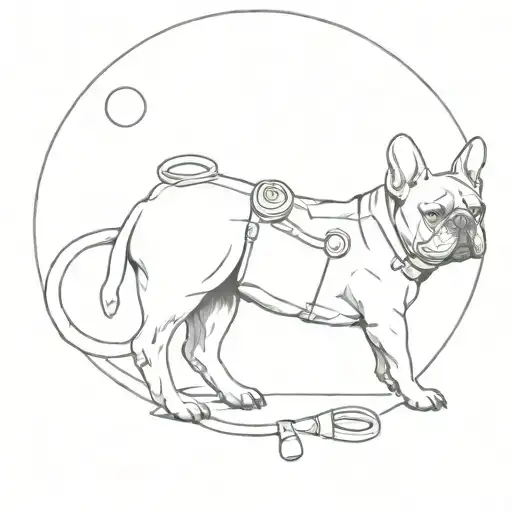 French Bulldog With Demeter And Stethoscope And Full Moon