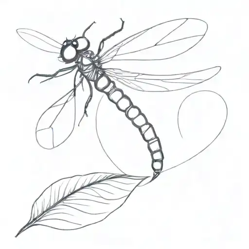 Dragonfly With Shadow