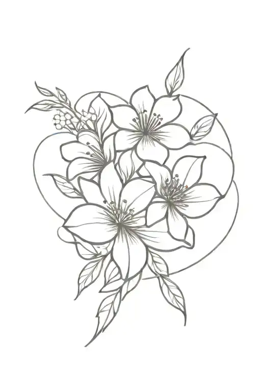 Flower Bouquet Simple 5 Different Flowers