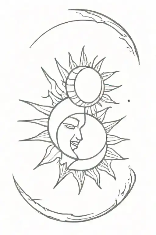 Sun And Moon Together Symbolizing