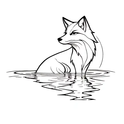 Fox In Water Simple