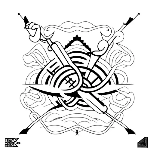 A Minimalist Tattoo Of The Red Hot Chili Peppers Logo Intertwined With Guitar Strings