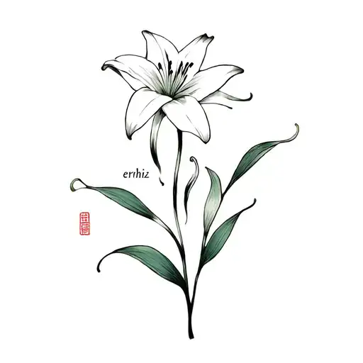 Lily With Named Erhiz Using Japanese Font