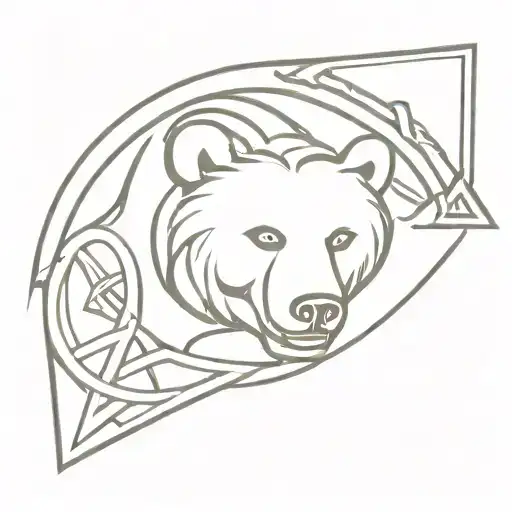 Bear Head Celtic Trinity Knot Shield Design