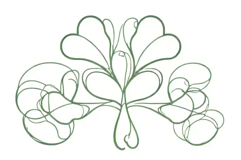 Kc Intertwined Within Clover Leaf Clover