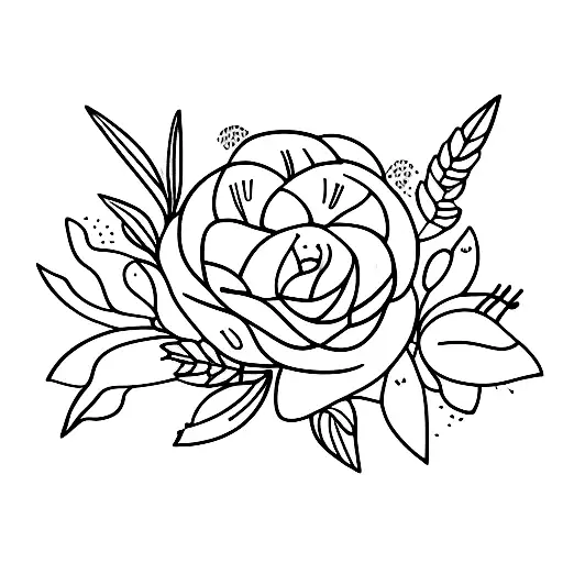 Small Dainty Aesthetic Floral Minimalistic Pick Axe Fine Line Design