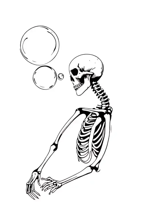 Skeleton Blowing Bubbles