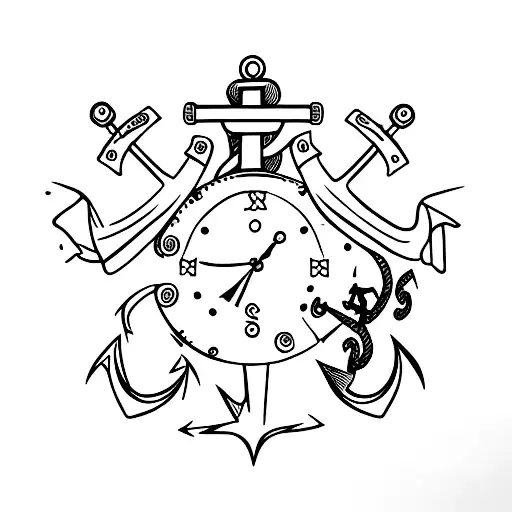 Anchor With Clock And Honey Pot