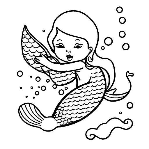 Mermaid Holding Baby