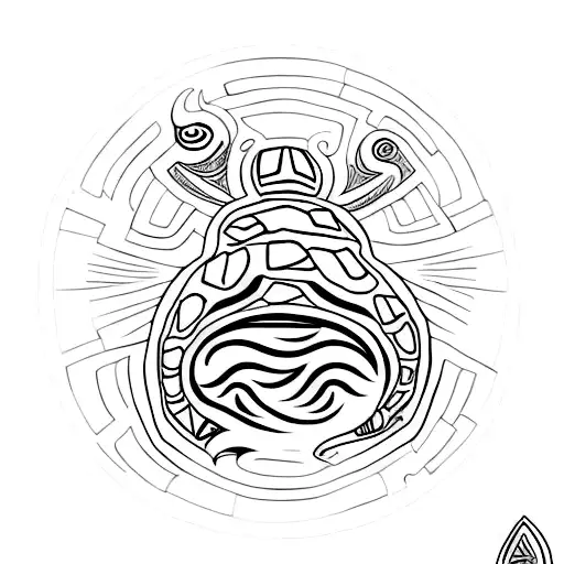 A Maori Style Turtle With Messy And Not Symmetrical