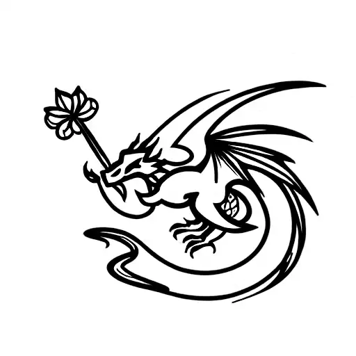 Cute Dragon Sapphire Flowers Archery