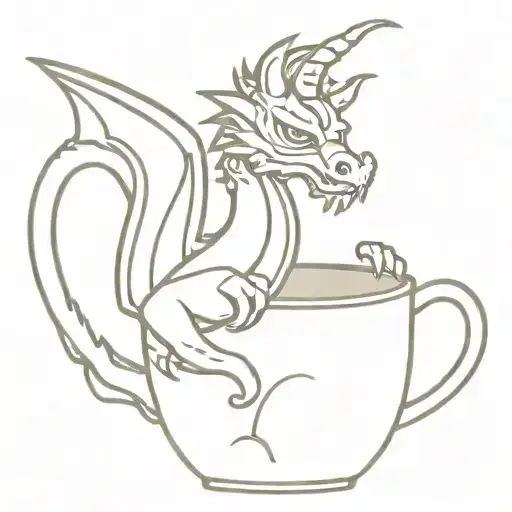 Dragon Diner Mug Outline