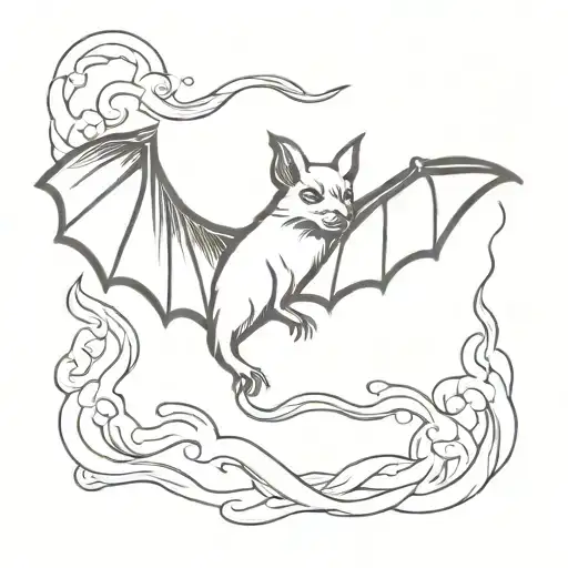 Cool Bat Smoking Joint With Smoke Coming Out