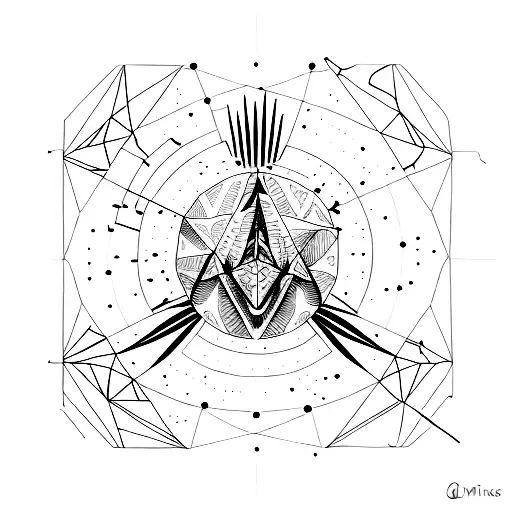 Aries Constellation In Dotwork Style