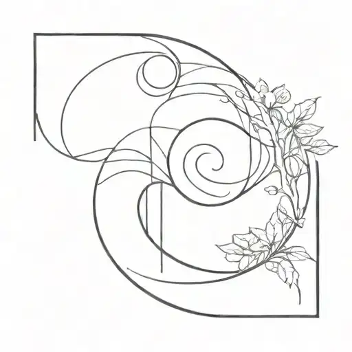 Moon And Fibonacci Spiral Merging