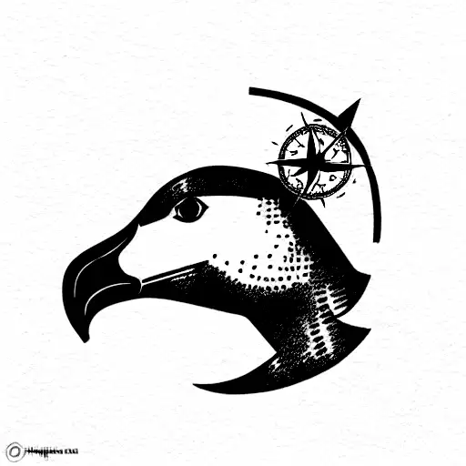Albatros Bird With Compass