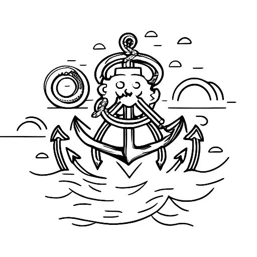 Old Man Sailor With Anchor