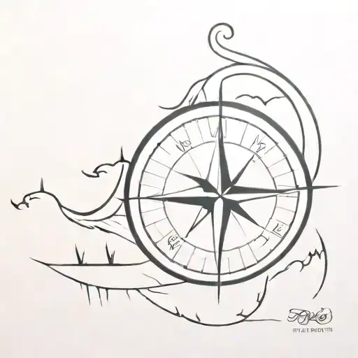 Compass With A Wave