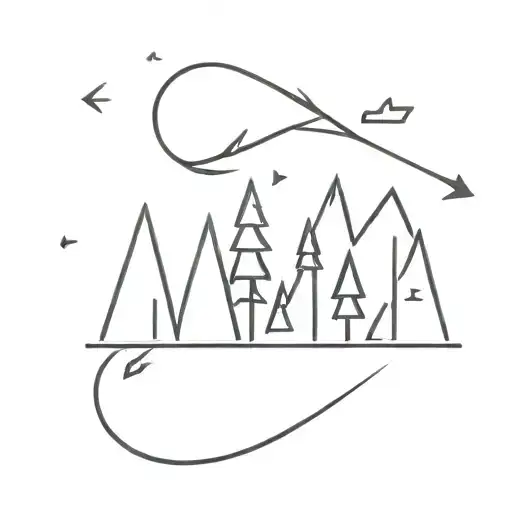 Tree Line With Arrow