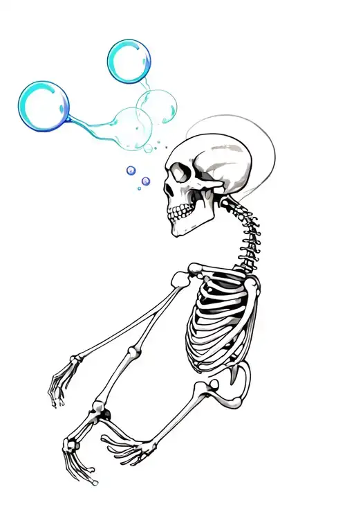 Skeleton Blowing Bubbles