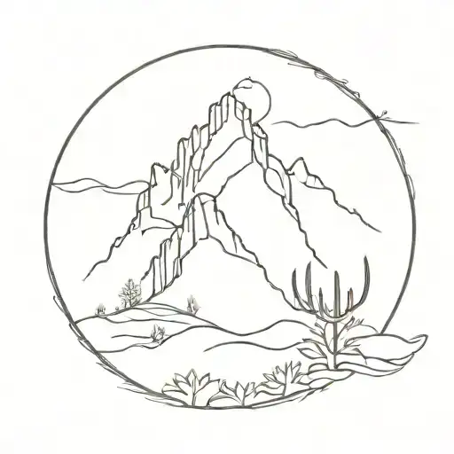 Western Country With Thin Lines