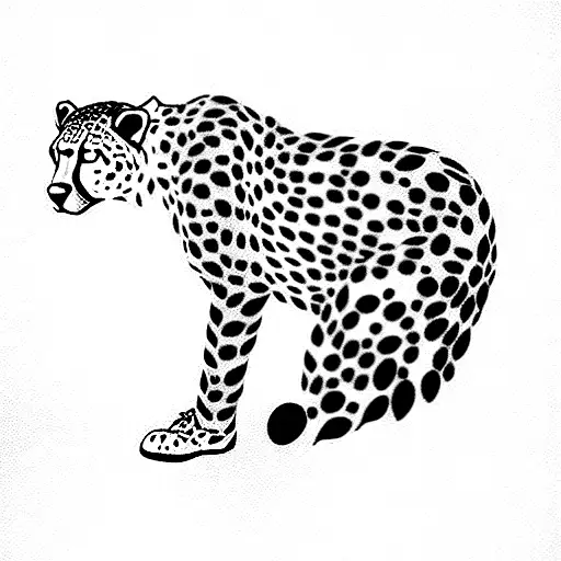 Half Black Panter Half Cheetah With