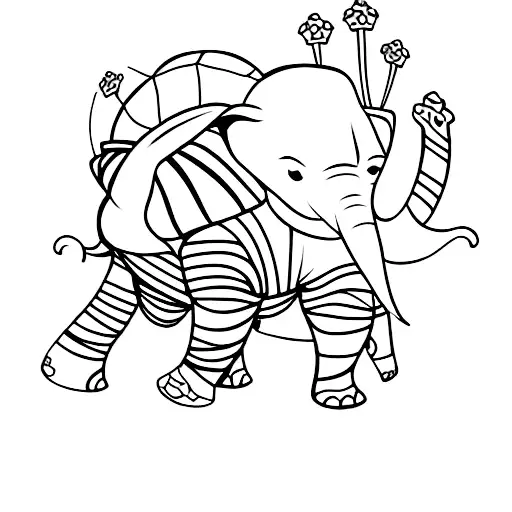 Elephant Carrying Turtle