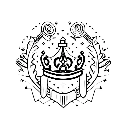 Crown With A Sword And Feather