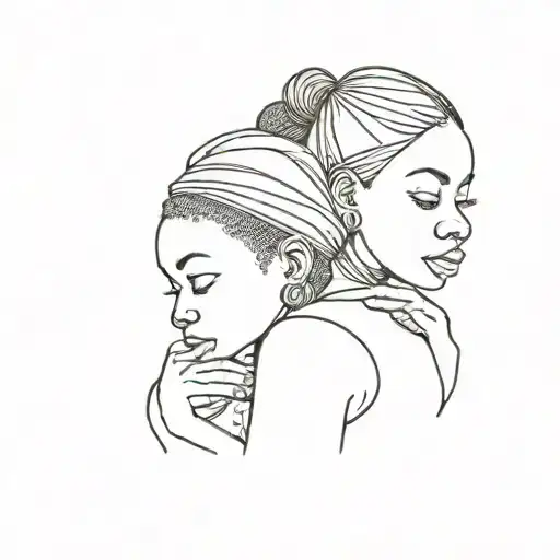 African Woman Carrying A Baby On Her Back