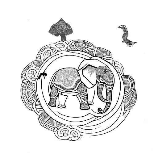 Elephant And Turtle Walking