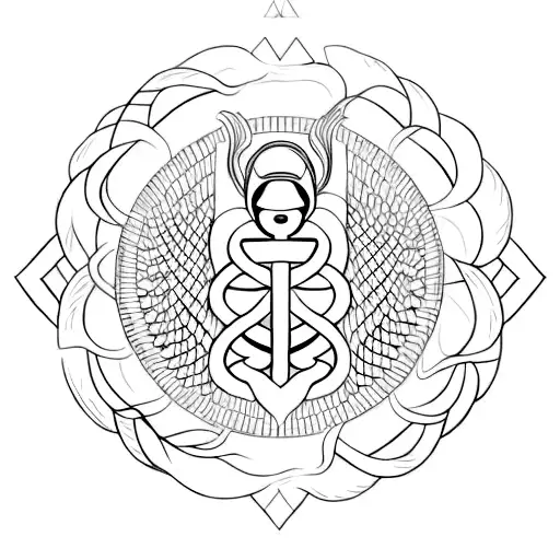 Incorporate A Stylized Caduceus Symbol With Subtle Exaltatus Nobilis Elements