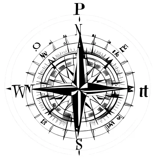 Compass With Footsteps Coming Out Of It
