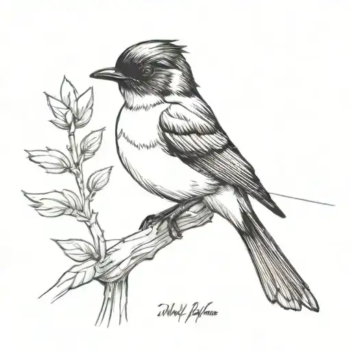 Willy Wagtail Fine Line Art