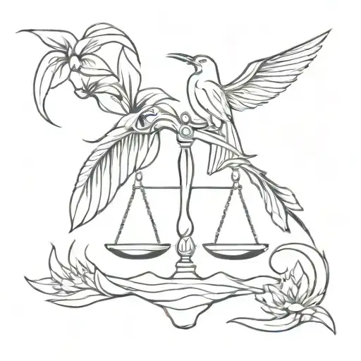 Legal Scales Of Justice With Bird Of Paradise