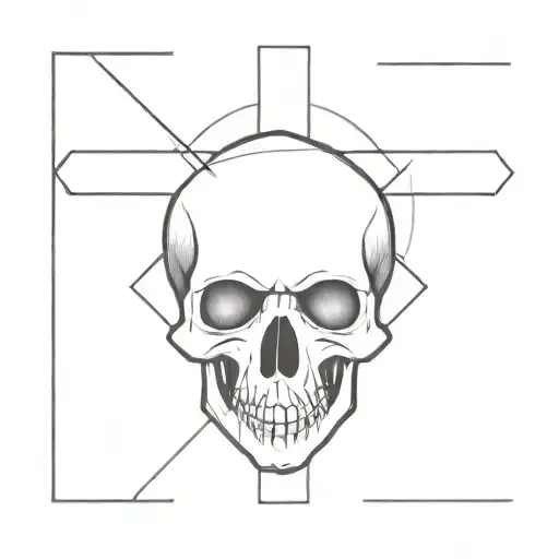 Cross And Shadow And Skull