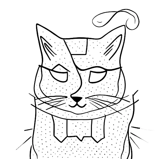 Cat Lying On A String