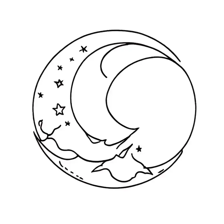 Single Line Moon