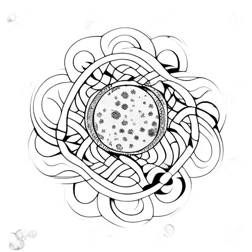 Phases Of Moon With Waves Connecting Those Phases