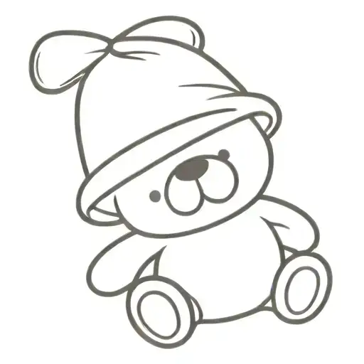 Teddy Bear With Sleeping Cap