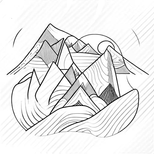 An Abstract Interpretation Of A Mountain Peak With Swirling Clouds And Rays Of Sunlight