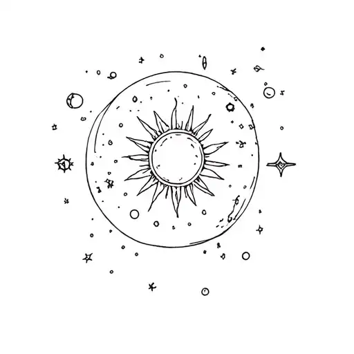 Monitor Inside It A Whole Univers With A Lot Of Small Palents And Sun