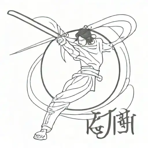 The Word Kishi Kaisei With A Katana