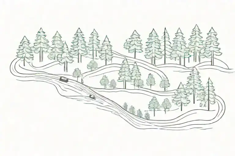 Forest With Road Winding