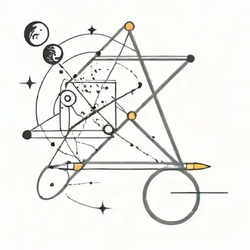 Number 1 With Space Elements Around It